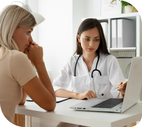 A doctor talking through a treatment plan with a patient